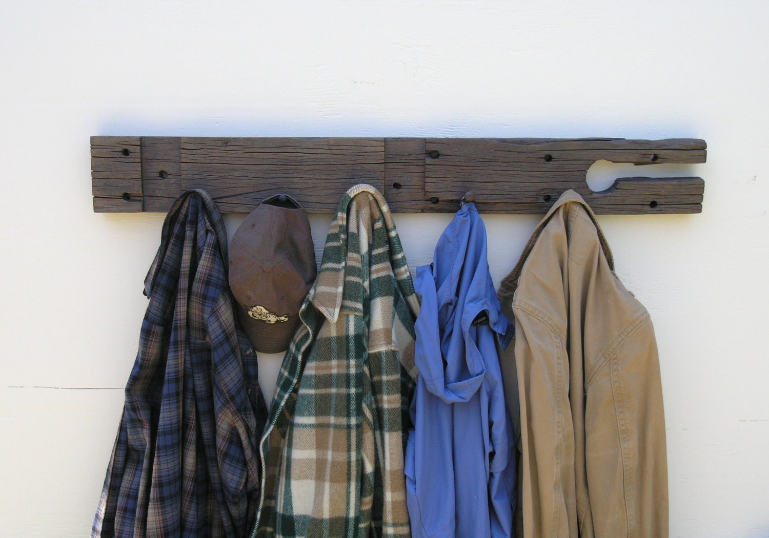 Rustic Wood Coat Rack - lumber from an 1860/70's Gold Mining Camp in the Eastern Sierra Nevada Mountains, California