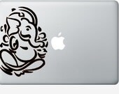 Lord Ganesh elephant laptop DECAL- macbook iPad computer- Gadget Art / Accessory - curvy optical illusion Geek Chic perfect gift