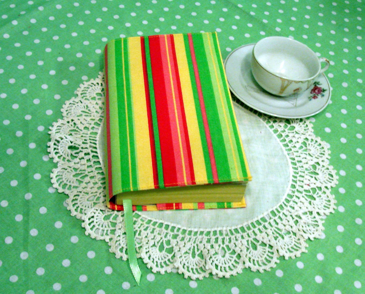 Fabric bookcover for small mass market paperbacks with a ribbon bookmark, you choose the fabric