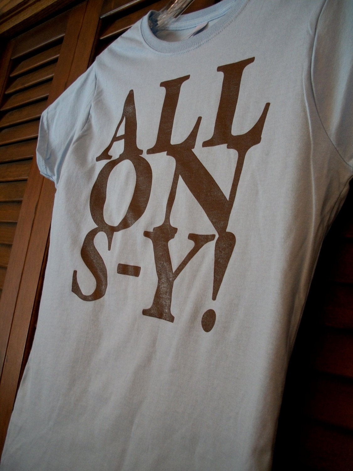 ALLONS-Y Ladies Extra Large Tee Light Blue