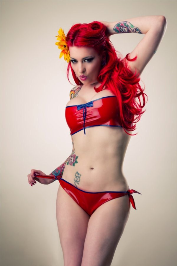 Latex Bikini Set