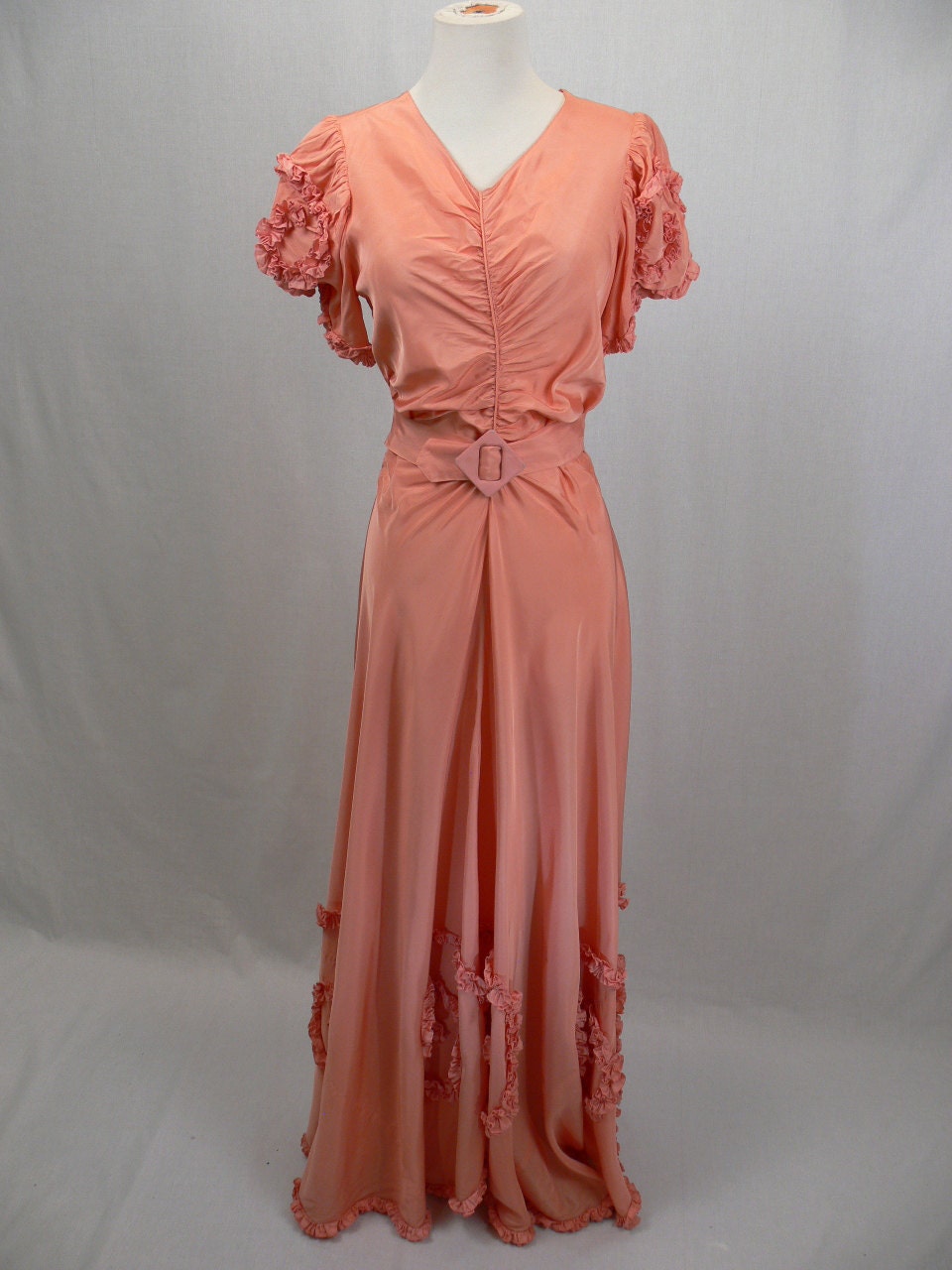 RESERVED for Hannah-1930s Split Back Gown