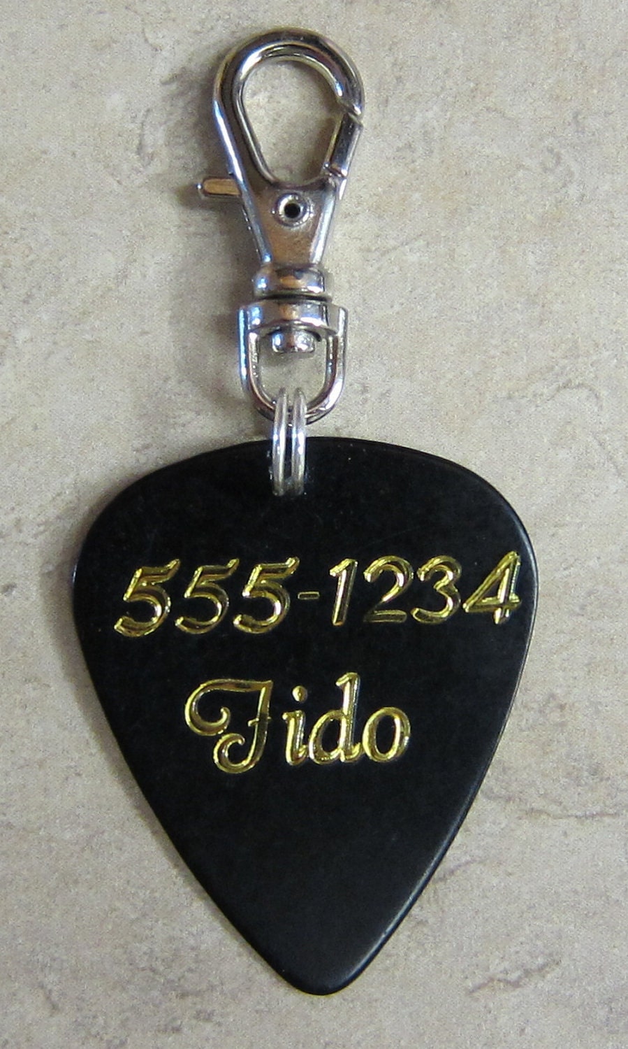 Guitar Pick Dog Tag - Personalized guitar pick dog tag - custom name dog tag