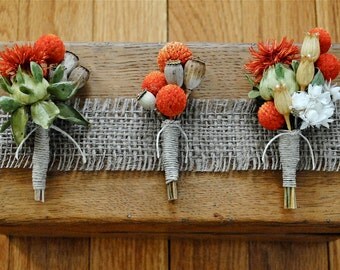 Natural Boutonnieres - Wedding - Groom - Groomsmen - Best Man - Father of the Bride - Father of the Groom