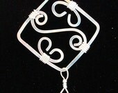 Pendant- Sterling Silver, Wire Wrap, Yellow, Citrine, Briolette, Gemstone
