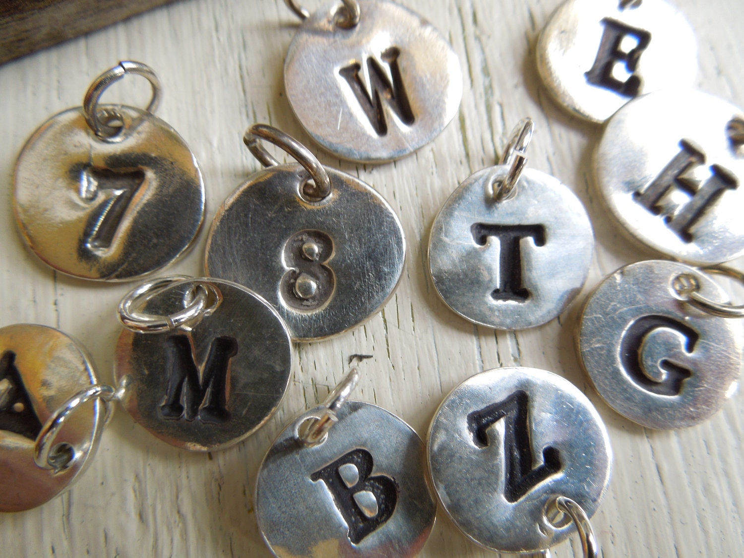 ARTisan Made Vintage "Initial Tag" Necklace - Fine Silver - Sterling Silver - OOAK