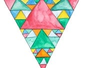 SHOUT abstract watercolor geometric triangle print