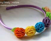 M2M Butterfly Kisses Crown Headband- Gymboree- Wool Felt Poufs