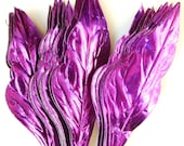 Vintage PURPLE Foil Wreath Garland Paper Craft Metallic Millinery Flower Art Leaves A
