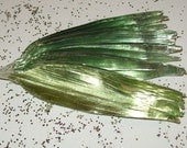 Vintage Millinery Flower Christmas TEA GREEN Metallic Foil Wreath Art Craft Leaves Q