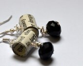 Black bookworm earrings, made from old books