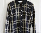 Sparkly Plaid Cardigan with Collar: M