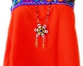 Lavanda & naranja mexican embroided tube top