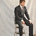 Vintage Men's Suit Black Glen Plaid Vintage Business Suit. 40L