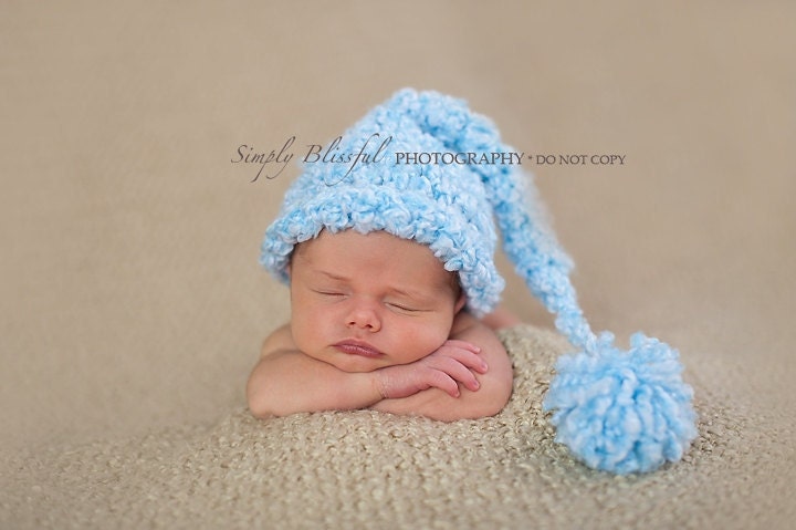 Elfin Pom Baby Crochet Hat Photography Prop Ready Item
