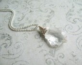Clear Swarovski Wire Wrapped Necklace, Swedish Jewelry Design, Scandinavian Jewelry