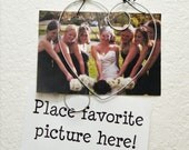 Heart Collage Photo Holder, Picture Frame, Wall Hanging Wire Art, 4x6, Silver Heart Frame Decoration, Simple Elegant Gift