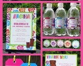 Luau Party Invitation & Printable Birthday Collection, EDITABLE text PDF file - you personalize at home with Adobe Reader Il_170x135