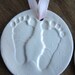Baby Shower Keepsake Baby Feet Gift Tag, Ornament, Decoration 1 3/4 Inches
