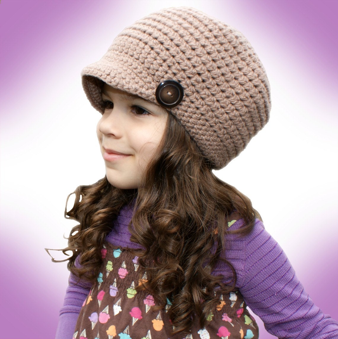 Crochet Pattern-- Newsboy Cap --Crochet Pattern - Sized from Baby to Adult Male