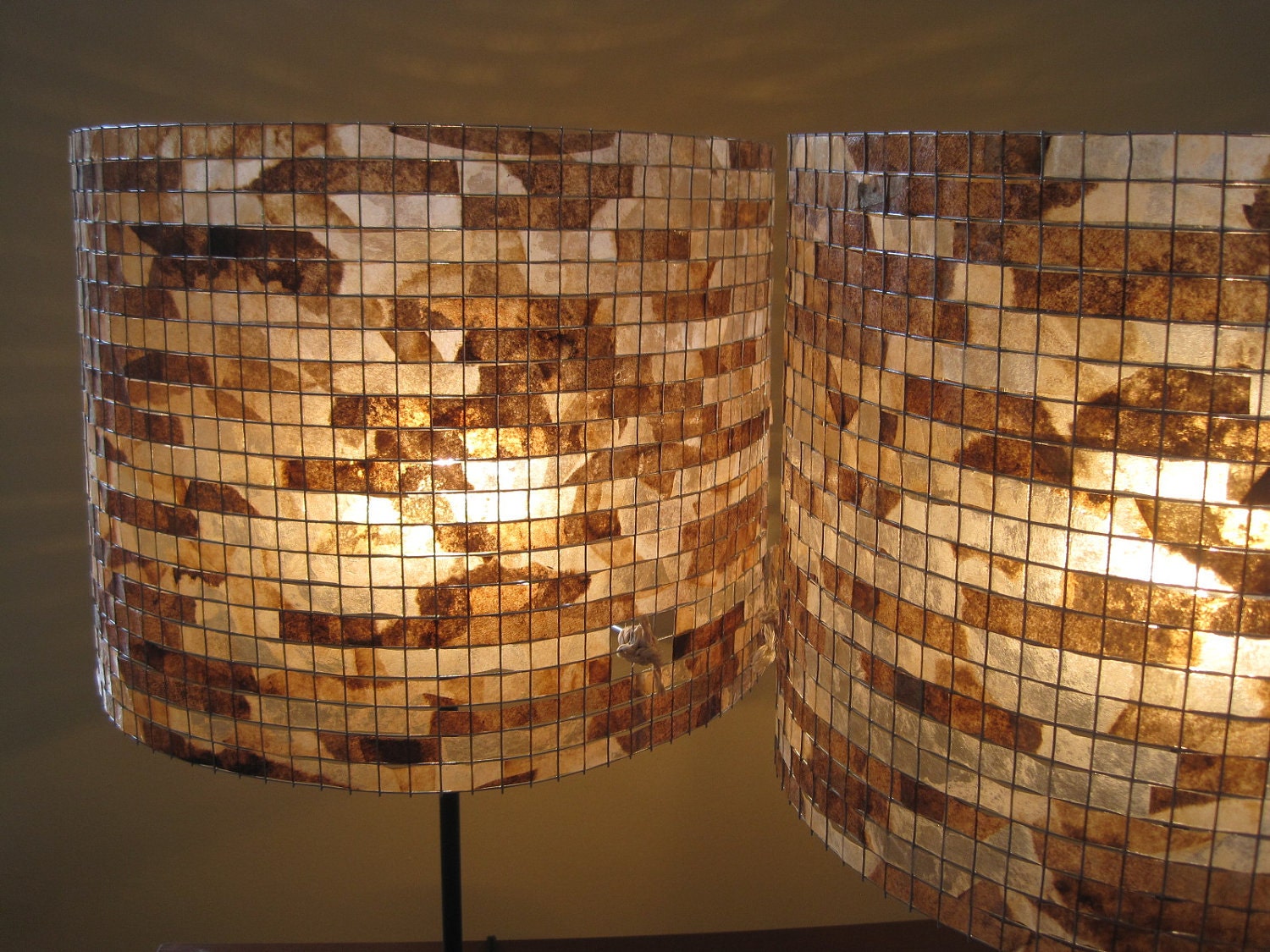 XL - COFFEE FILTER Art - Lamp Shade 100% Handmade Table Lamp Table Light Drum Paper Lamp Shade or Pendant Lighting  Hanging Light Ceiling