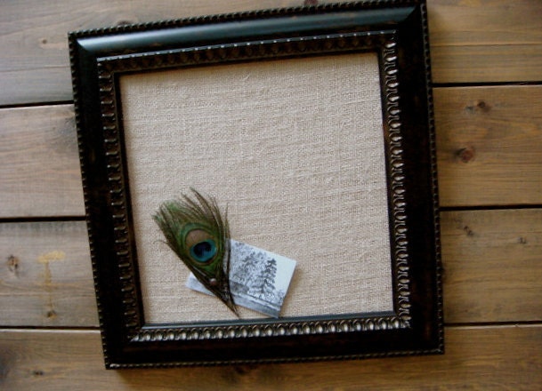 Chic Bronze Burlap Bulletin Board