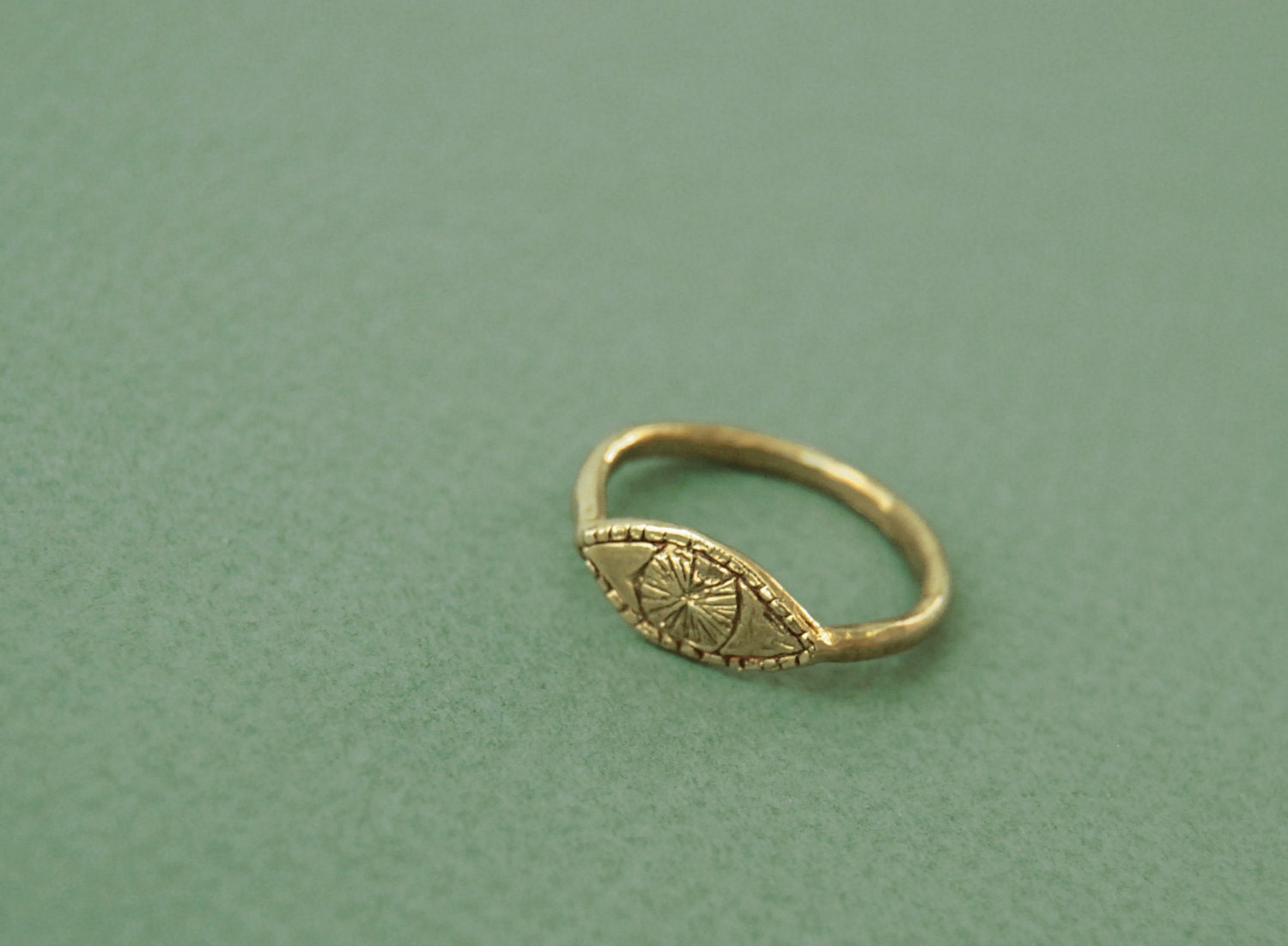 Golden watchful eye ring