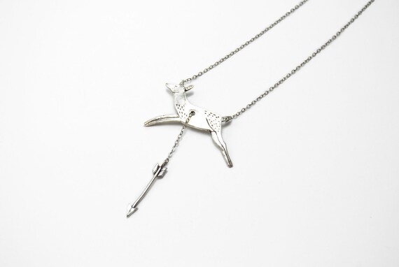 Hart & Hunt - silver deer and arrow necklace