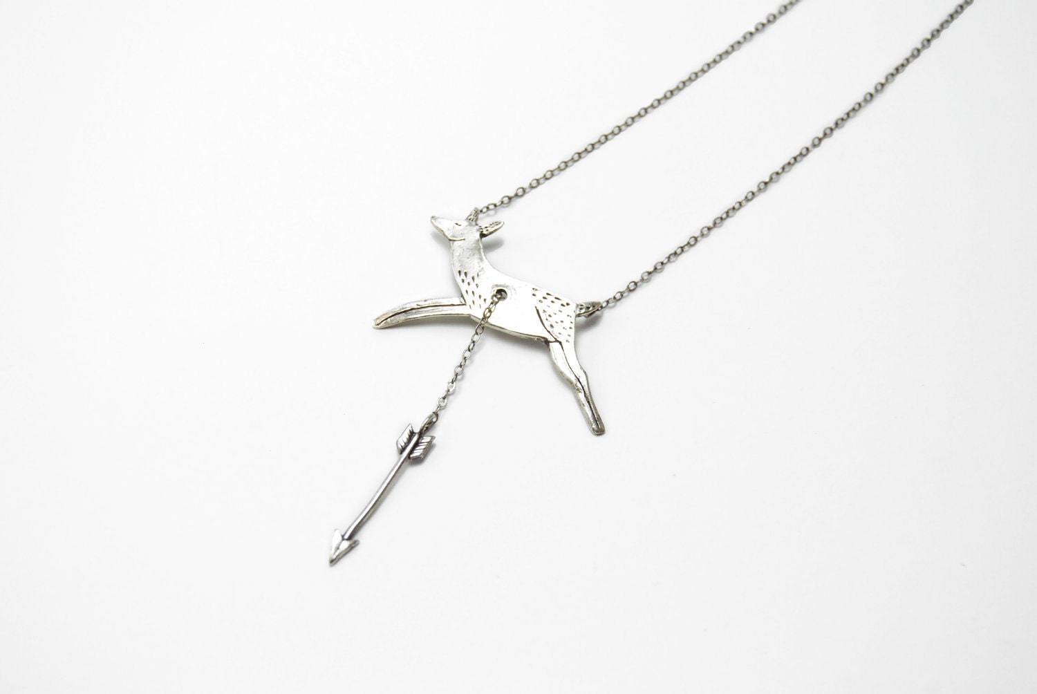 Hart & Hunt - silver deer and arrow necklace
