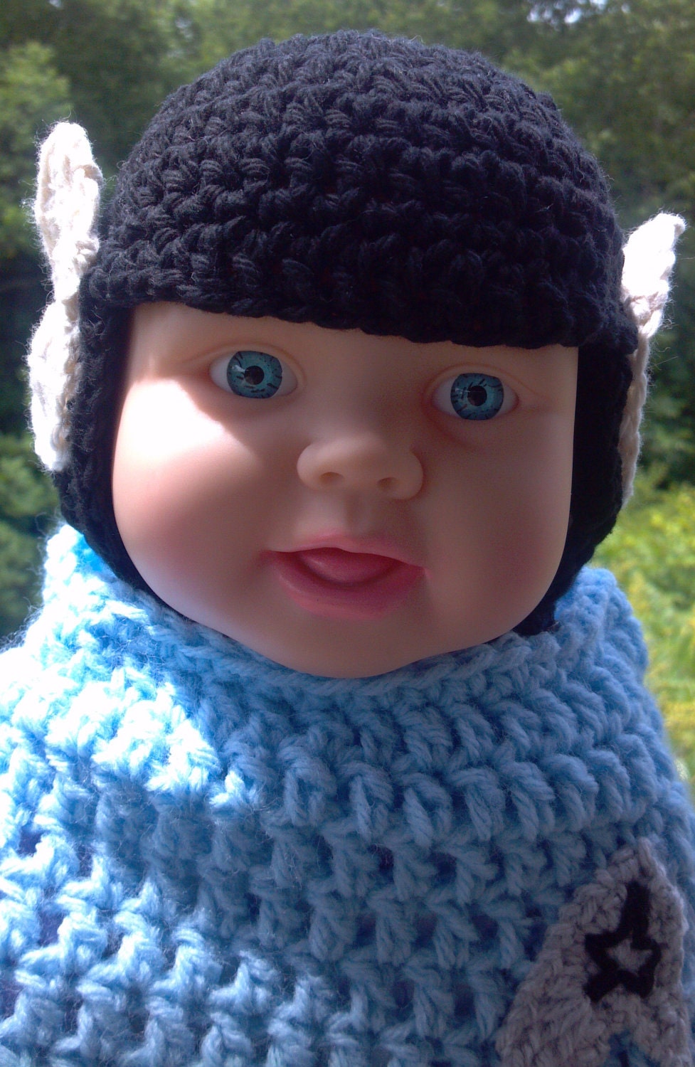 Spock hat and swaddler cocoon Crochet Pattern