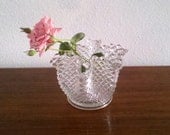 Ruffled Rim Vase - Westmoreland Diamond Waffle Pattern - at KonniesPlace