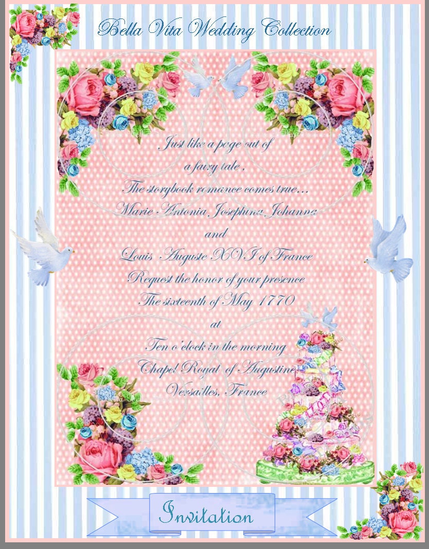 Bella Vita WEDDING INVITATION - Custom PRINTABLE Bridal Shower Wedding Party - Bella Bella Studios Il_570xn