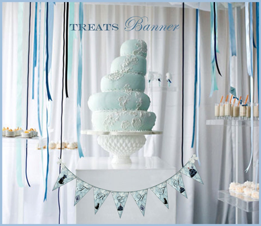 PRINTABLE TREATS BANNER Marie Antoinette Enchanted Evening - Bella Bella Studios Il_570xn