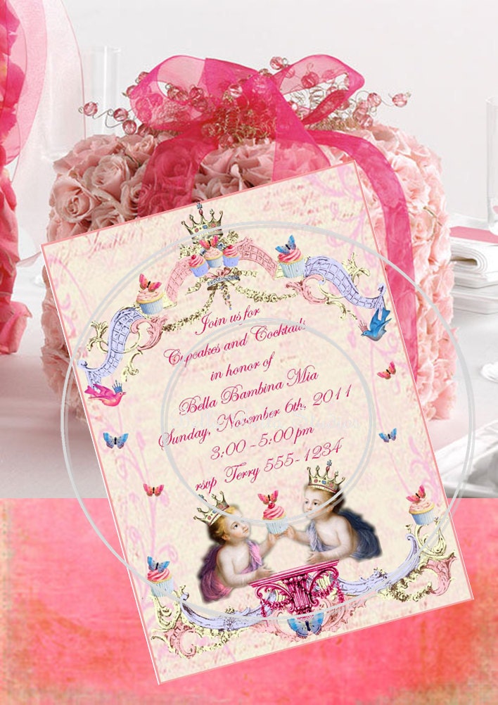 Bella Bambinos PRINTABLE CUSTOMIZED Baby INVITE - Bella Bella Studios Il_570xn