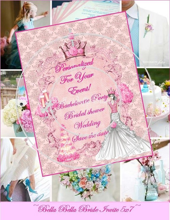 Bridal Shower Invitation for Wedding Inspired Events - CUSTOMIZED PRINTABLE INVITATION - Bella Bella Studios Il_570xn