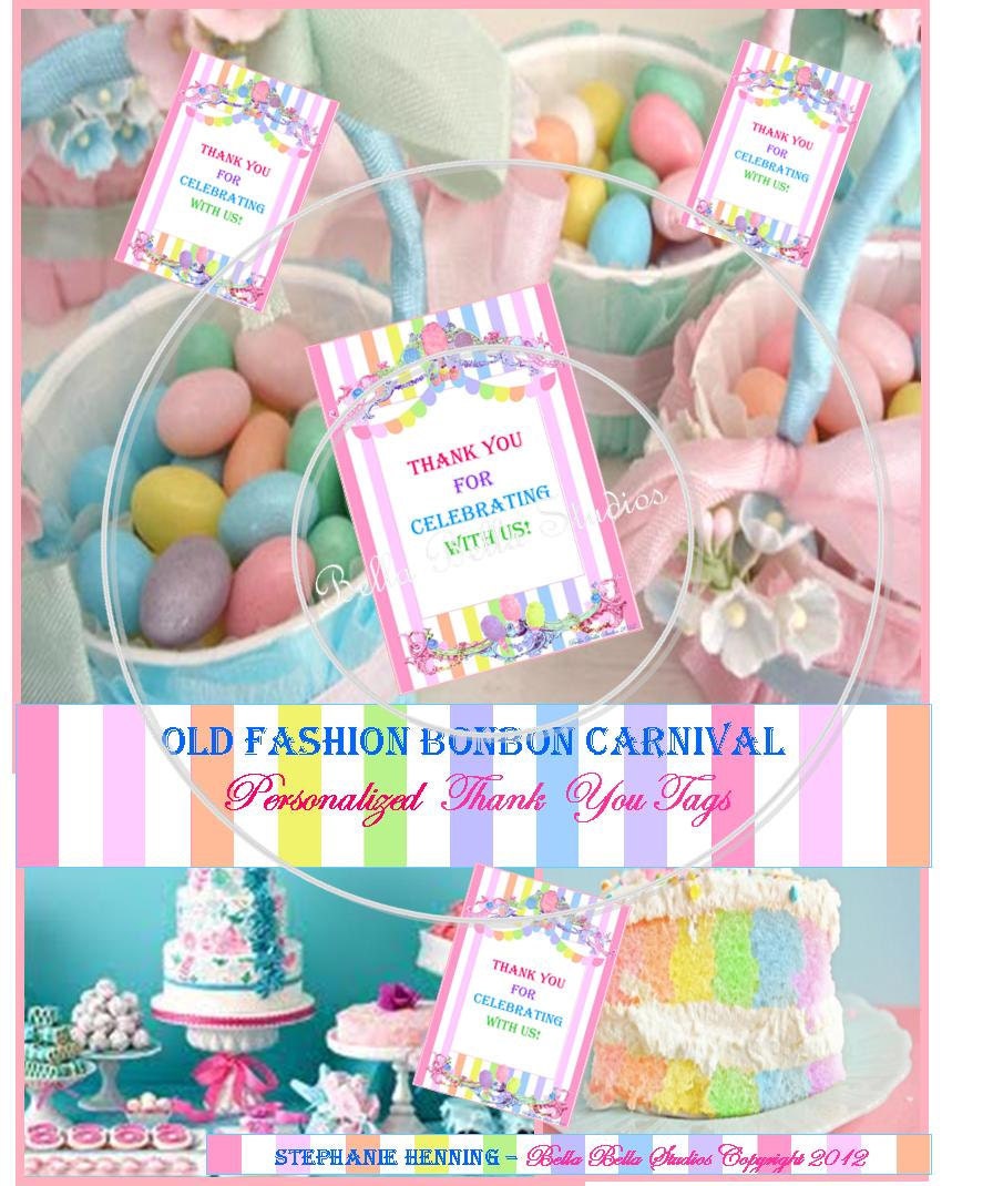 Carnival Party PRINTABLE FAVOR TAGS, Gift Tags - Bella Bella Studios Il_570xn