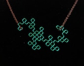 Fractal Necklace - Dragon Curve in Green