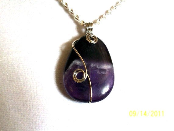 Chevron Amethyst Wirewrapped Jewelry February Birthstone