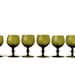 RESERVED for Charity - olive green goblets, hand-blown from Italy