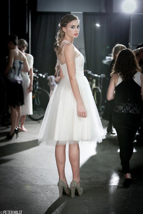 Short Vintage Wedding Dress, 50s Style, Strapless, Full Tulle Skirt, Open Back - Plus Size -Made to Order