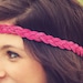 Boho Band- Bohemian Braid Headband in PINK, Indie style, elastic closure, Braided Headband READY TO Ship