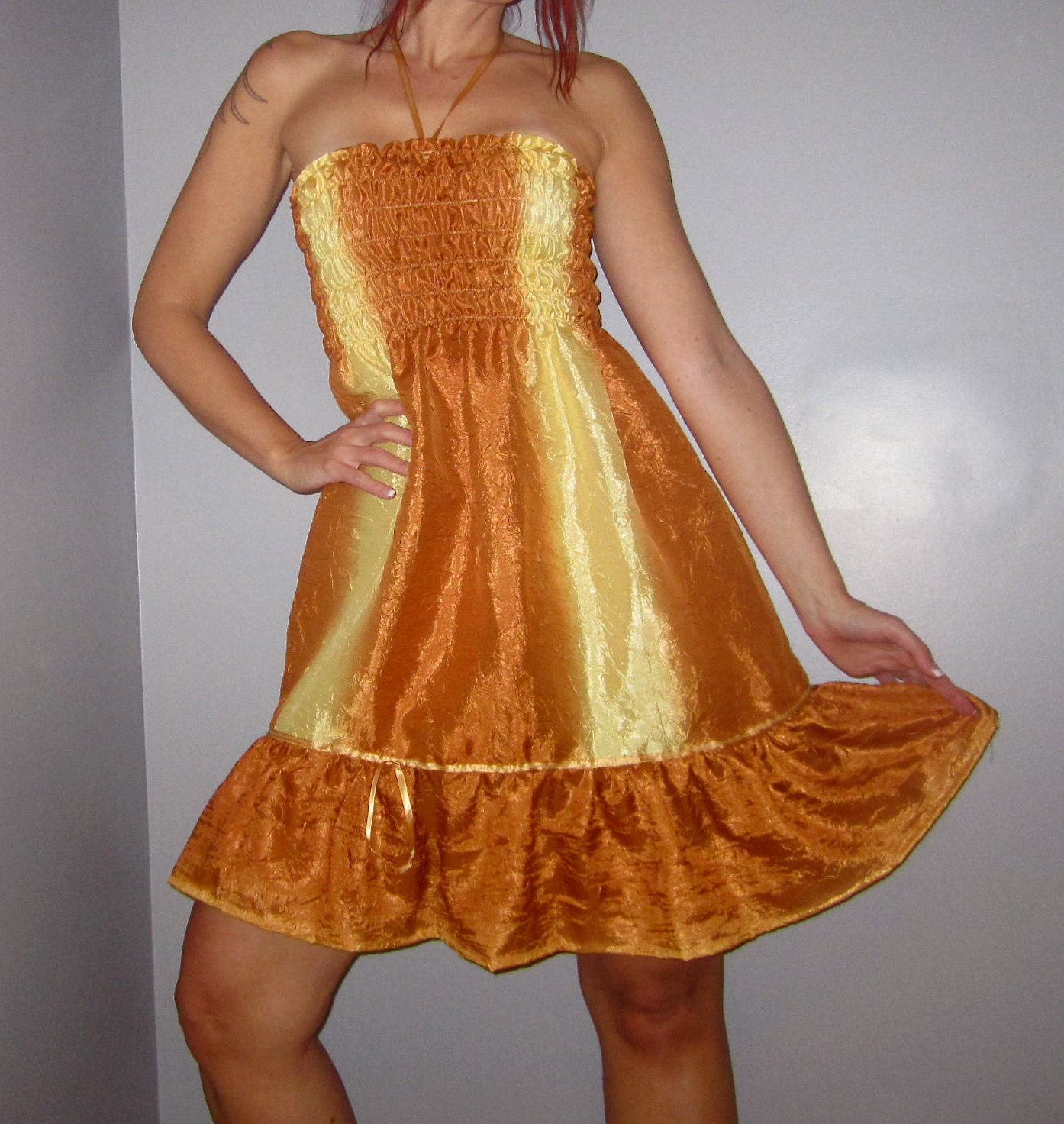 sunshine yellow sleeveless dress