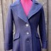 Women's Vintage 1950's Navy Blue Princess Cut Wool Coat Small