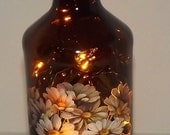 Unique Daisy Montage Glass Bottle Accent Light/Lamp-WONDERFUL GIFT IDEA