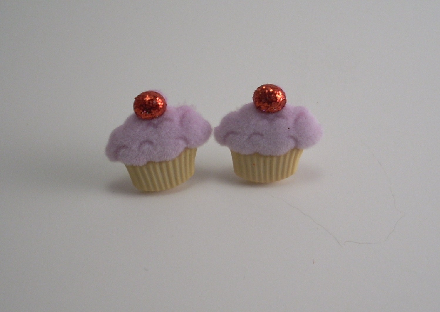 Yellow and Purple Cupcake Earrings