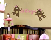 Teddy Bears Name Wall Decal Boy Girl Baby Nursery