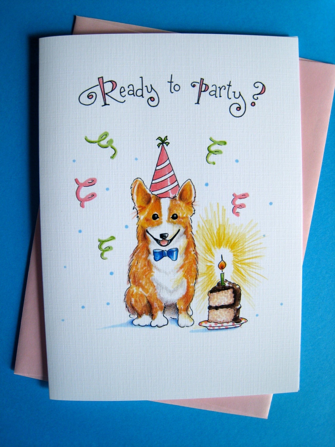 Corgi Birthday Card, Dog Cards, Welsh Corgi