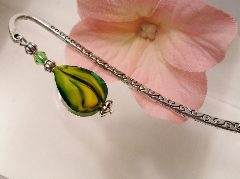 Green & Yellow Crystal Bookmark