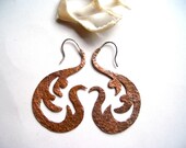 Brazen Hoops in Hammered Copper