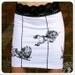 White Pencil Skirt - Carnival Art - Screenprint clothing - Steampunk clothing- MEDIUM Skirt